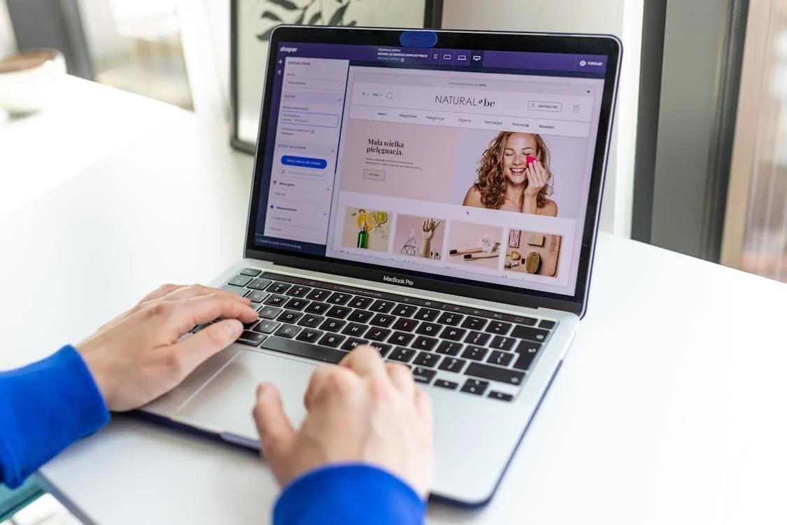 A website with neutral colors for skincare